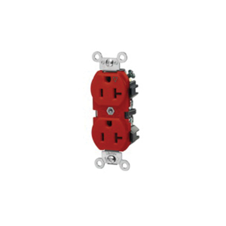 LEVITON Receptacle, Duplex, 20A, 5-20R, 125V, Red 5362-IGR